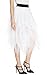 Urban CoCo Women's Sheer Tutu Skirt Tulle Mesh Layered Midi Skirt (L, White)