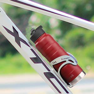 REYLEO Vacuum Insulated Water Bottle with Straw Lid- 24 Oz, Red, 2 Lids, 18/8 Stainless Steel Metal Sport Water Bottle, Keep Cold 24 Hours & Hot 8 Hours, Standard Mouth with Straw Lid
