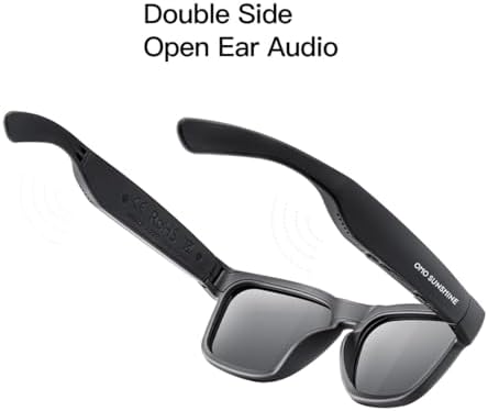 Audio Sunglasses,Voice Control and Open Ear Style Listen Music and Calls with Volumn UP and Down, Bluetooth 5.0 Smart Glasses and IP44 Waterproof Feature for Outdoor Sports