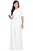 KOH KOH Womens Half Sleeve Elegant Evening Long Maxi Dress with Belt