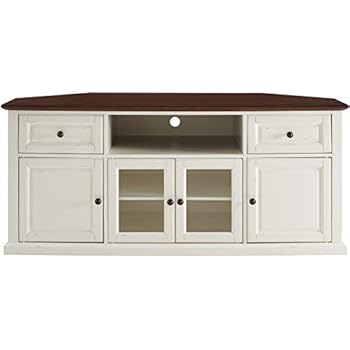 Amazon Com Crosley Furniture Shelby 60 Corner Tv Stand White