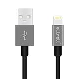 [Apple MFI Certified] aLLreLi 6.6ft Apple Lightning to USB Cable - Sync and Charging Lead (Compatible with iOS 9) - Gray / Black
