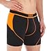 SAXX Underwear Men's Boxer Briefs – KINETIC Men’s Underwear – Boxer Briefs with Built-In BallPark Pouch Support – Semi-Compression Underwear for Men,Black/Orange,Medium