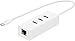 Amazon Basics USB 3.1 Type-C to 3 Port USB Hub with Ethernet Adapter - White