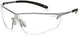 Bollé Safety 253-SM-40073 Silium Safety Eyewear with Silver Metal + TPE Semi-Rimless Frame and Clear Lens