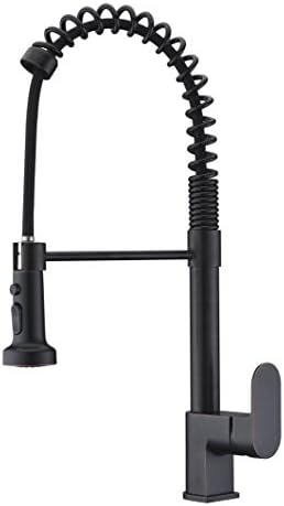 Oil Rubbed Bronze Solid brass Lead-Free Commercial Single Handle And Single Lever Pull Out The Sprayer Spring From KVADRAT Kitchen Faucets