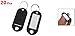 20 Pcs Key ID Label Tags Split Ring Keyring Keychain Black