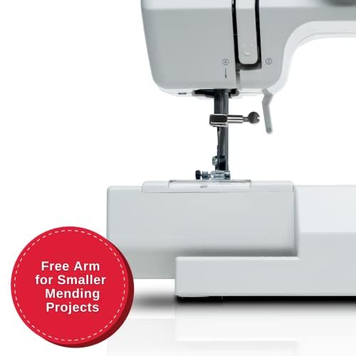 SINGER M1000 Mending Machine | Compact, Lightweight & Portable With 32 Stitch Applications & LED Light | Great for Light to Medium Weight Fabrics & Repairs – White