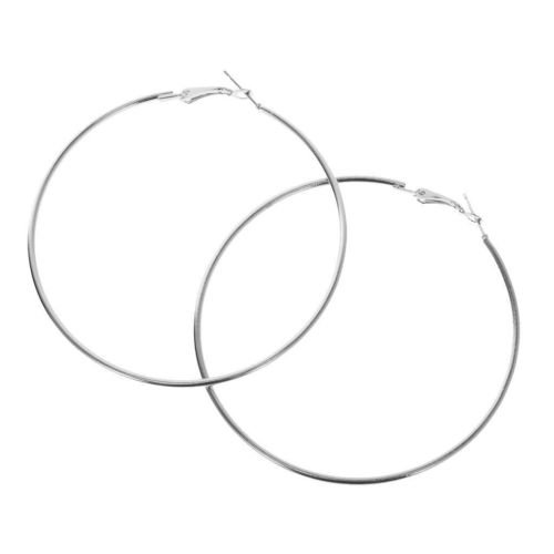 generic silver stylish hoop and loop earrings for women