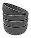 Gianna's Home Stoneware Soup Salad Cereal Bowls 6 1/2 in. Ceramic 28 oz, Set of 4 (Grey)