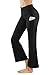Fengbay Bootcut Yoga Pants, Women's Bootleg Yoga Pants with Pockets Tummy Control 4 Way Stretch Plus Size Yoga Workout Pants