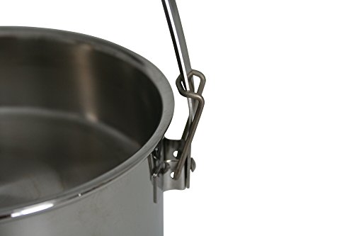 Firebox 3 Quart (6") Billy Can - Locking Bail Handle Bushcraft Camp Pot, SS Clips (Installed)