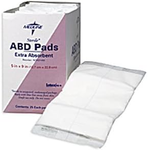 Medline Abdominal (ABD) Pads - Sterile - 8' x 10', 18 Unit / box by HealthMegaMall