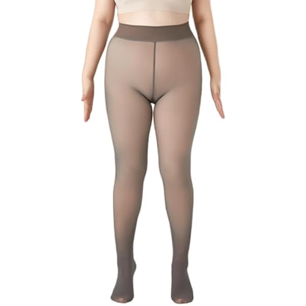 Fleece Lined Sheer Tights Tournesol Plus Size Women's Fleece Lined Tights Fake Translucent Thermal Pantyhose Sheer Thick Warm Leggings For Winter 0X-4X - Product Details Fleece Sheer Tights