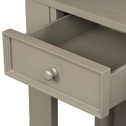 Rhomtree 64" Rustic Console Table for Entryway Wood Sofa Side Table with Drawer and Shelf Storage for Hallway Accent Occasional Table Home Living Room Furniture (Grey)