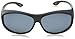 Dioptics Solar Shield Arrowhead Fits Over Sunglasses Polarized Rectangular, Black, 54 mm