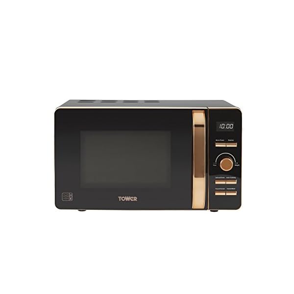 Tower-Digital-Solo-Microwave-with-6-Power-Levels-60-Minute-Timer-Defrost-Function-800-W-20-Litre-Black-and-Rose-Gold Tower T24021 Digital Microwave with 60-Minute Timer and 8 Autocook Settings, 20L, 800W Black and Rose Gold, pack 1
