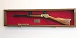Single Rifle Display Case Wall Rack Cabinet w/ UV Protection -Lockable, Walnut