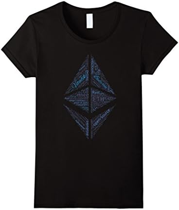 Womens Ethereum Word Cloud - Crypto T-Shirt Small Black
