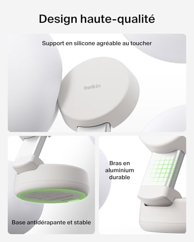 UltraCharge Chargeur MagSafe 2-en-1, Socle De Recharge Qi2.2 25 W Aimanté Et Pliable pour iPhone 17, Apple Watch Series 10, Pixelsnap, etc. (Adaptateur 45 W Inclus, Beige