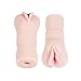 Handy Men's Toy Mini Stroker Sleeve, Light, Handheld Masturbator, Tight Ribbed 2in1 Pussy Ass Entry, Single Open-Ended Tunnel, Blowjob Sex Doll, Realistic 3D Black CyberSkin® Premier Soft Silicone
