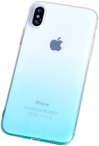 New Arrival Case for Iphone X Ultra Thin Gradient Color Crystal Clear Flexible Silicone Soft TPU Phone Back Cover (sky blue)
