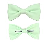 Boys Mint Green Clip On Cotton Bow Tie