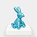 Made By Humans Balloon Bank Bunny, Cool and Unique Ceramic Piggy Bank with High-Gloss Finish - Blue