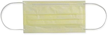 Download Free Pack Of 5 Yellow Amd Ritmed Distech Procedure Disposable Medical Face Mask Pleated Style With PSD Mockup Template