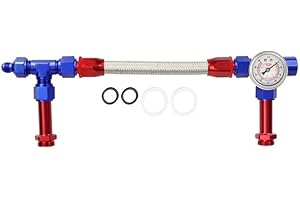 7/8"-20 Dual Feed Fuel Line for Holley 4150, AN6/AN8 Braided Dual Inlet Fuel Line Kit with Male Flare Stainless Steel Carbure