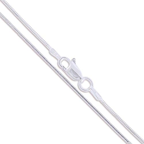 Letter Fashion Silver Necklace Shiny Italian Snake Chain Pure