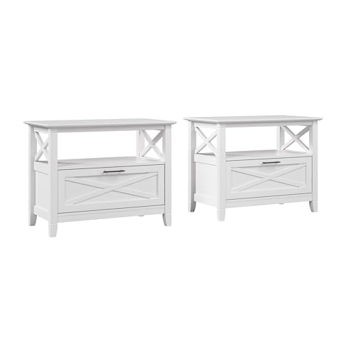 Bush Home 32-inch Nightstand with Drawer - Set of 2, Bedroom Furniture, Key Wes…