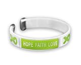 Adult Lime Green Ribbon Hope Bangle Bracelet (Retail)