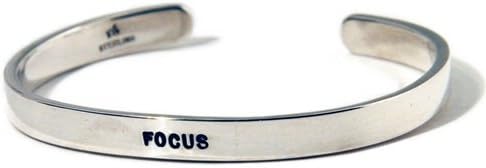 Inspirational Jewelry - FOCUS Silver Cuff Bracelet