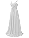 Yiwa Sleeveless Chiffon Bridesmaid Dresses Gown Evening Prom Party Dresses White L
