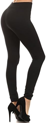 Rock N Salt Fleece Leggings Thick Solid Warm Full length Women Sexy (S/M/L, Regular Black)