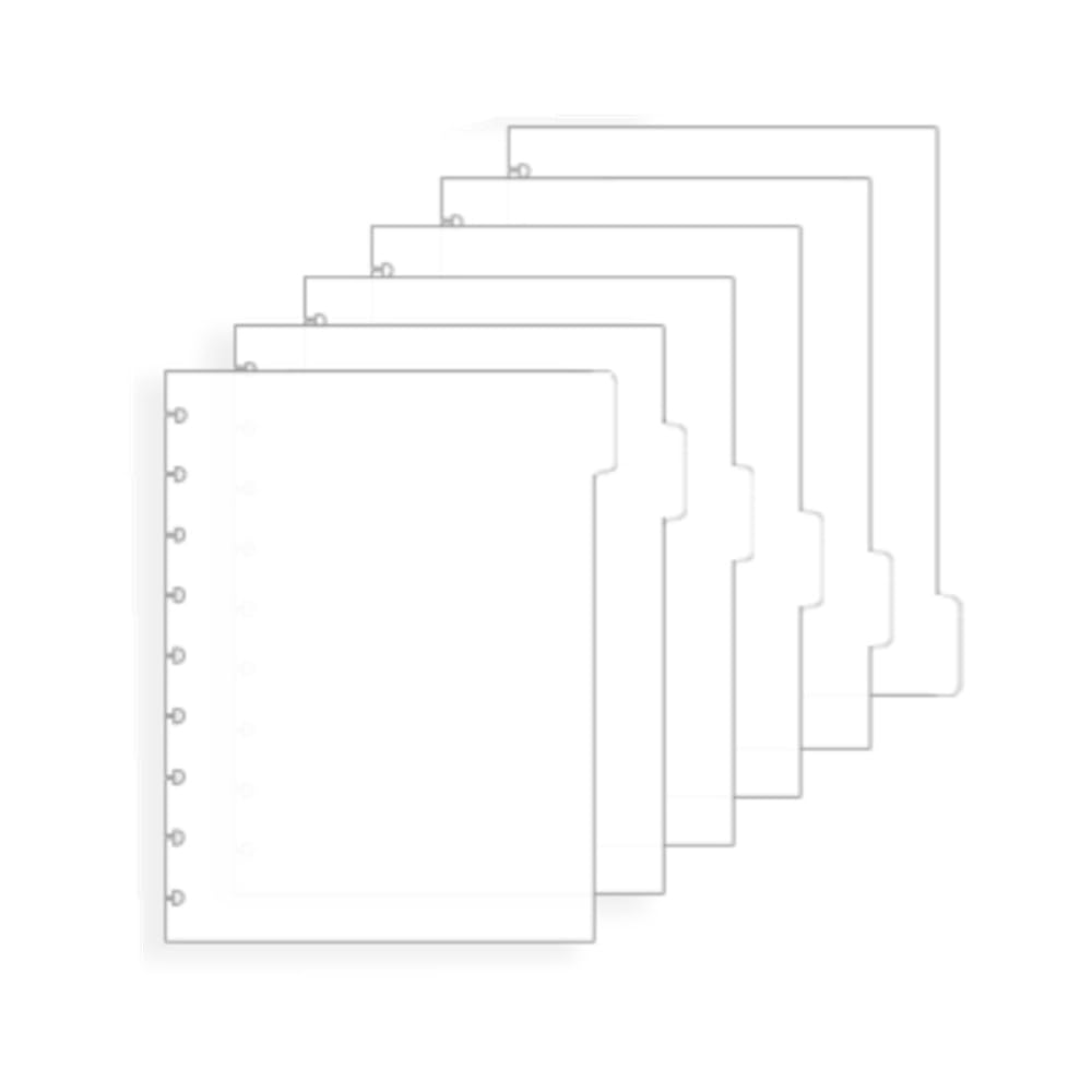 Photo 1 of Discbound Dividers 6 Tabs 9 Disc Bound Planner 7x9.25 Discbound Notebook Classic Size 6pcs Blank Side Tabs Frosted Plastic Index Divider for Disc Planner Supplies