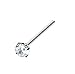 L & L Nation 20 Pcs CLEAR Cz 925 Sterling Silver Bendable Nose Ring 1.8mm Prong Setting STRAIGHT Ended 1/2