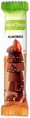 NEWTREE 26207 1.06 oz. Almonds Milk Chocolate Snack Bar-Pack of 6