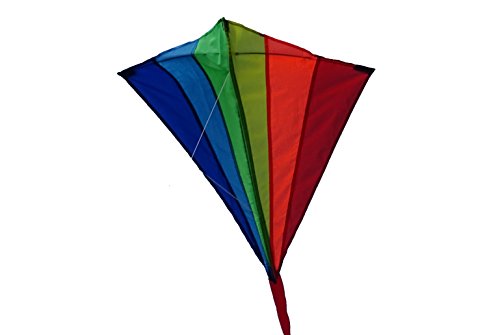 The Diamond Kite from The Kite Outlet for Kids 5+ Years and Older - Traditional Easy Flying Kite for Kids, Ready to Fly in Seconds! Line - Includes Cloth Bag, Hand Winder That Makes Kite Flying A Breeze!