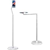 Overhead Phone Mount Floor Phone Holder Stand, Tripod for Recording Cooking Videos, Bedside Adjustable Arm Reading Stand, 360