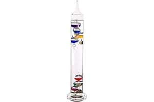 Palais Essentials Galileo Thermometer - Floating Glass Balls Fahrenheit Temperature Indicator - Fun and Decorative (15" inche