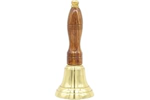 GEM AWARDS YOUR FULL SERVICE AWARDS STORE Engravable Brass Bell - Brass School Bell - Teacher Handbell - Great Gift for Teachers - Bell for Weddings and Other Occasions