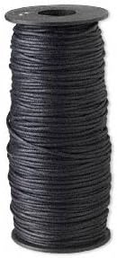Beading Cord Spool Wax Coated Cotton Beading Cord String Cording for Beads & Jewelry 25 Meter 27 yards (2 mm, Black)