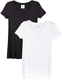 Caramel Cantina 2 Pack Lightweight Maternity V-Necks (X-Large, 2PK:Ivory/Black)