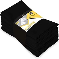 Utopia Kitchen Black Cloth Napkins [12 Pack, 20x20