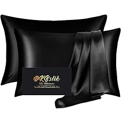 Silk Pillow Cases 2 Pack, Mulberry Silk Pillowcases