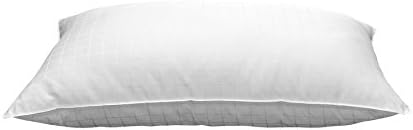 Ella Jayne Home Standard Size Bed Pillow- Single White Hotel Pillow- Gel Fiber Filled FIRM Gel Pillow with Hypoallergenic 100% Cotton Dobby Box Cover- Best Pillow For Side Sleepers & Back Sleepers