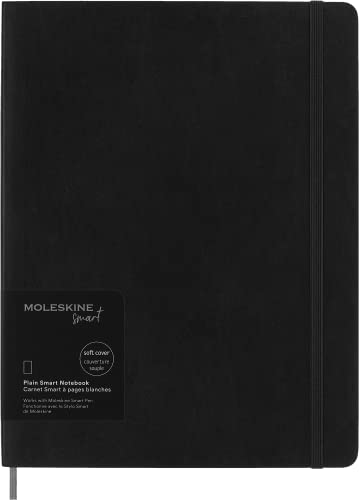 Moleskine Smart Notebook, Extra Large, Plain, Black, Soft Cover (7.5 x 10)