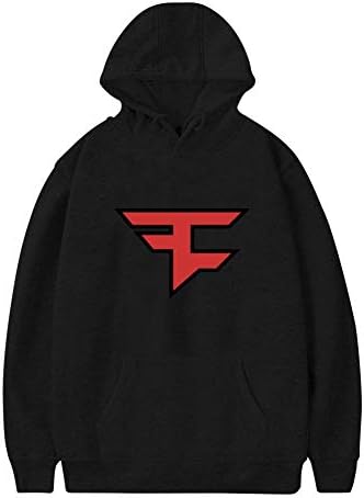 Mens Pullover Hoodie Faze Clan Logo Long Sleeve Fleece Hoody Casual Tops Sweatshirt